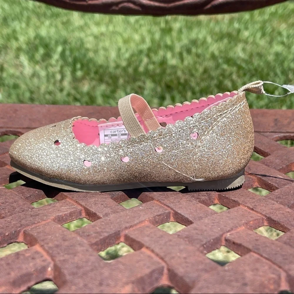 NWT MACY’S Carter’s Glitter Slip-On Infant Dress Shoes